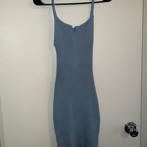Sky Blue mini open back dress